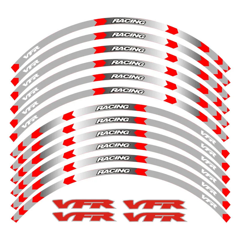 7 Style Reflective sticker Motorcycle Wheel Tire Rim Stickers 17inch wheel For Honda VFR VFR750 VFR800 VFR1200 VFR1200F
