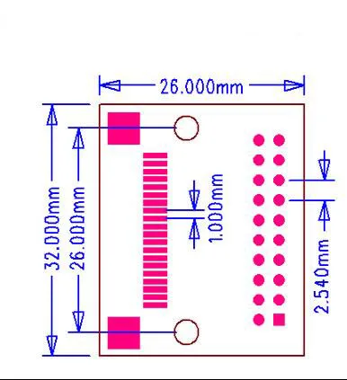 free shipping FPC 20P transfer board FFC switch 2.54-line TFT LCD panel 1mm 0.5mm pitch double-sided