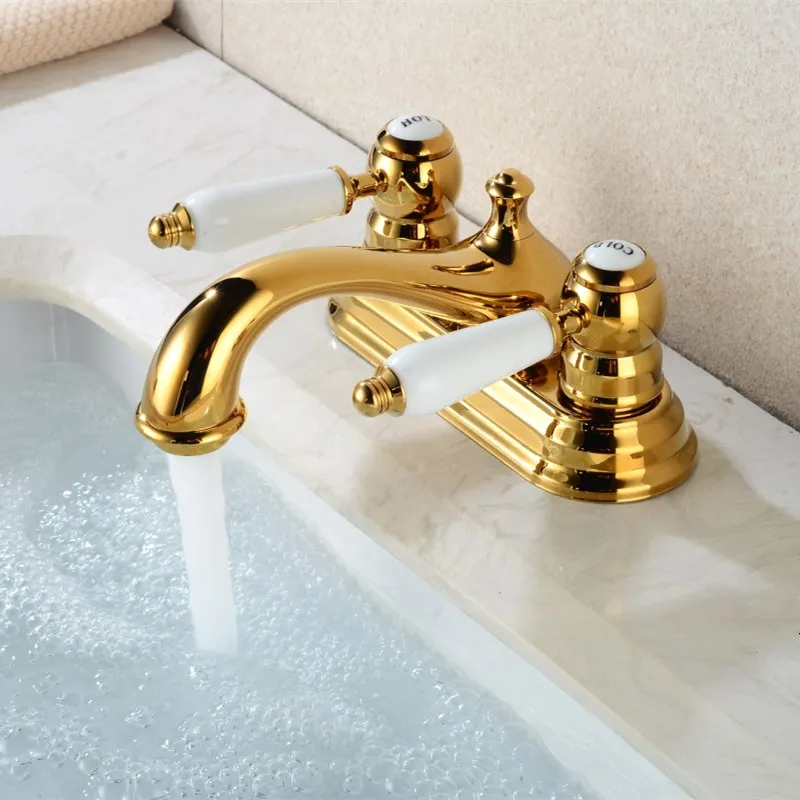 Imagem -02 - Misturador de Lavatório para Banheiro Guindaste de Latão Água Quente e Fria Torneira Misturadora Contemporânea Ouro Rosa