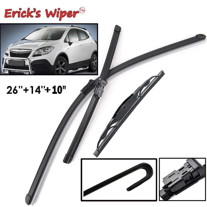 Erick's Wiper Front & Rear Wiper Blades Set For Opel Mokka A 2012 - 2020 Windshield Windscreen Window Rain Brushes 26