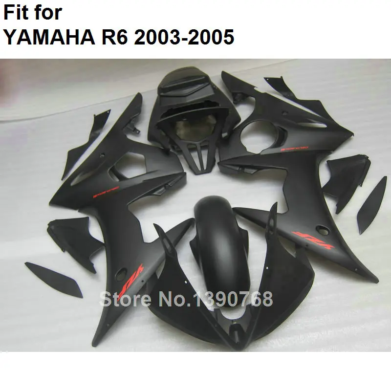 Motorcycle fairing kit for Yamaha YZF R6 2003 2004 2005 matte black body work parts fairings set YZFR6 03 04 05 BC17