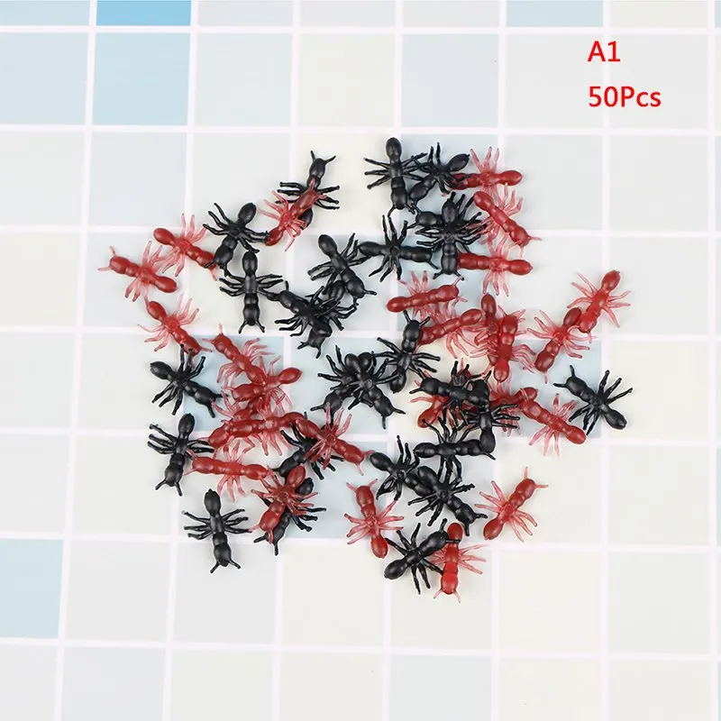 

50/100/200Pcs Simulation Ants Plastic Mini Ants Toys 1.5*1.6cm Halloween Funny Insect Joking Toy Bug Ant Toy For Children Gifts