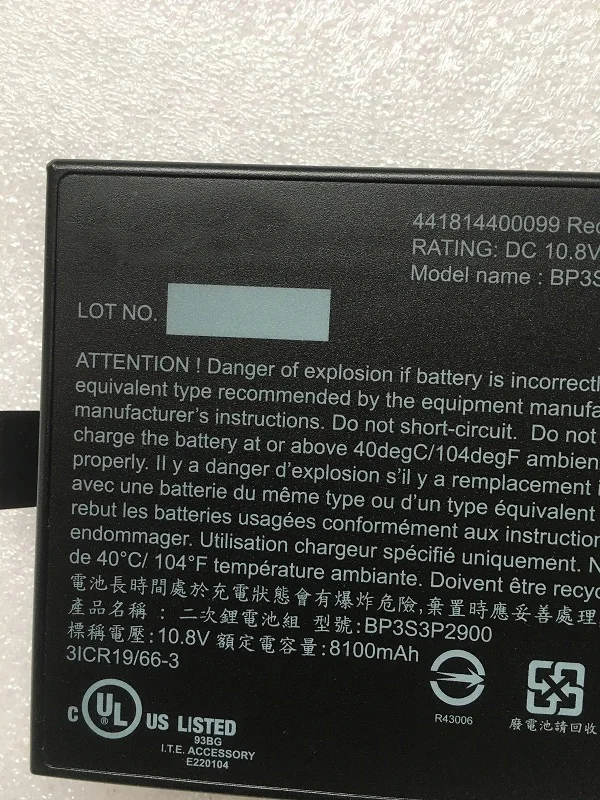 Imagem -04 - Supstone Original Genuíno 88wh Bp3s3p2900 Bateria do Portátil para Getac B300 B300x Bp3s3p2900 4418144000490 3icr19 663 Portátil Akku