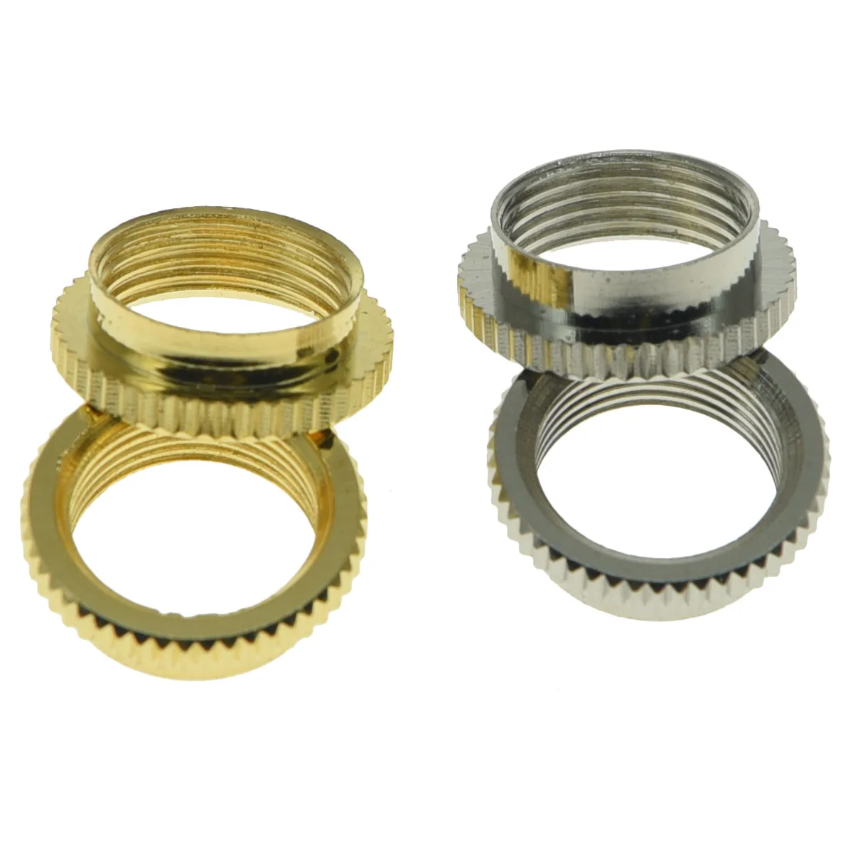 KAISH 2x Fine Knurled Deep Nut Guitar Toggle Switch Nut for Switchcraft on Some Gibson Guitars Nickel/Gold