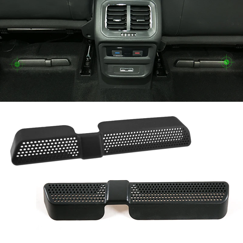 

2pcs Car Under Seat Air Conditioning Air Outlet Vent Dust Protective Frame Cover For VW Tiguan Touran MK2 2017 2018 LHD