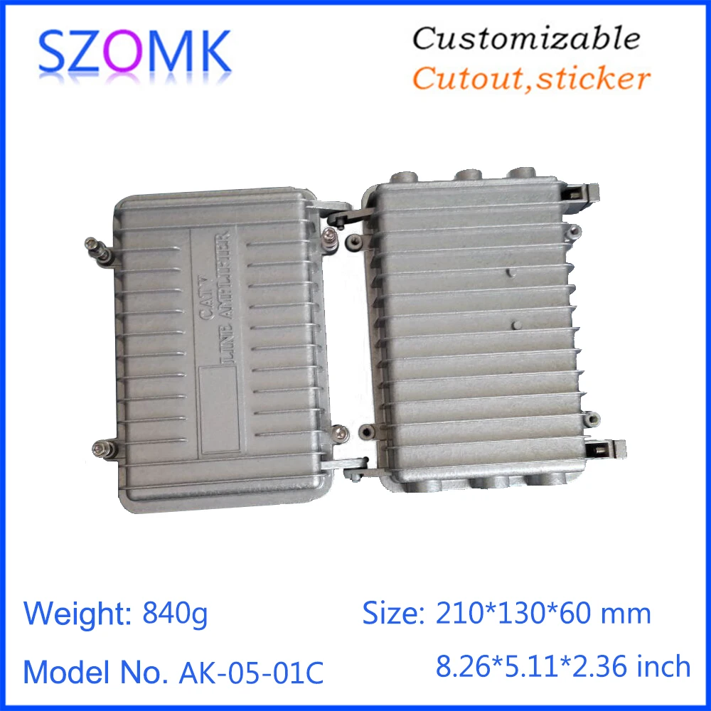 1Piece Cast aluminum amplifier housing IP68 waterproof Sealed box housing for electronics SZOMK junction box for outdoor case