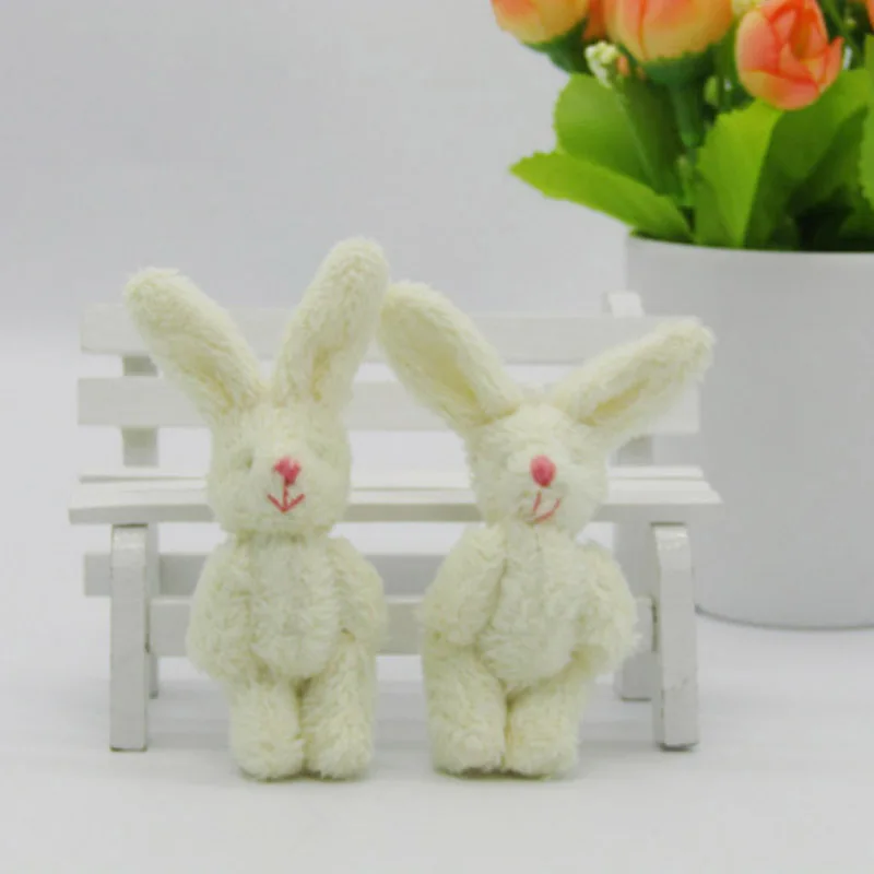 50Pcs/Lot Mini rabbit Stuffed Plush Toys 8cm Small rabbit Stuffed Toys pelucia Pendant Kids Birthday Gift Party Decor 0222