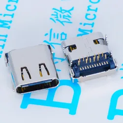 10pcs Micro USB-3.1 DIP 24Pin type-c Connector female socket DIP4 Hd transmission interface for Smartphones Charging end plug
