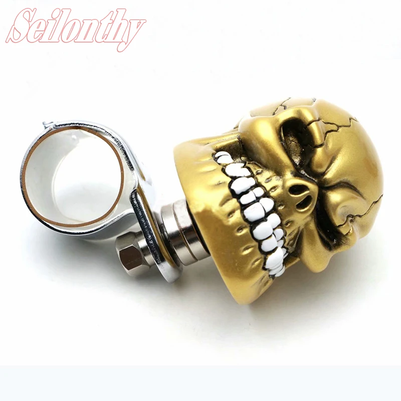 Car Styling Steering Wheel Booster Skull Head ABS Turning Helper Power Control Ball Auto Spinner Knob Auxiliary Booster