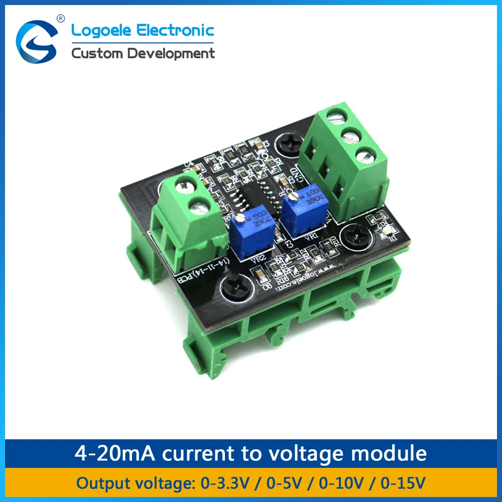 Corrente do módulo do sensor ao conversor 4-20ma da tensão a 0-3.3v 0-5v 0-10v 0-15v conversão com base
