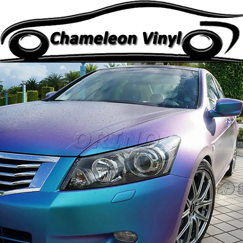 

Premium Glossy Chameleon Film Vinyl Wrap Purple-Blue Chameleon Wrapping Sticker With Air Bubble Free 1.52*30 Meters