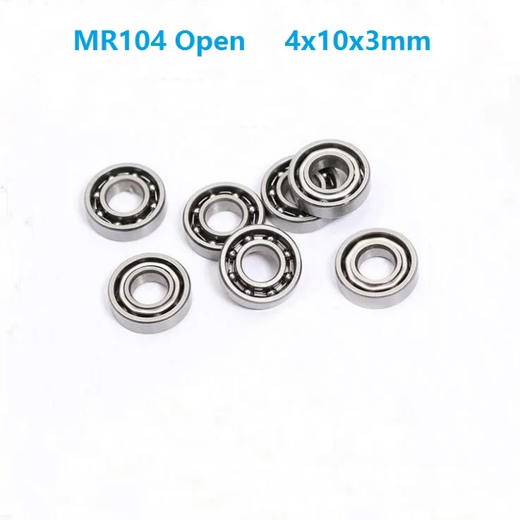 

50pcs/100pcs/500pcs MR104 Open Type 4x10x3 mm deep groove Ball Bearing Miniature 4*10*3mm