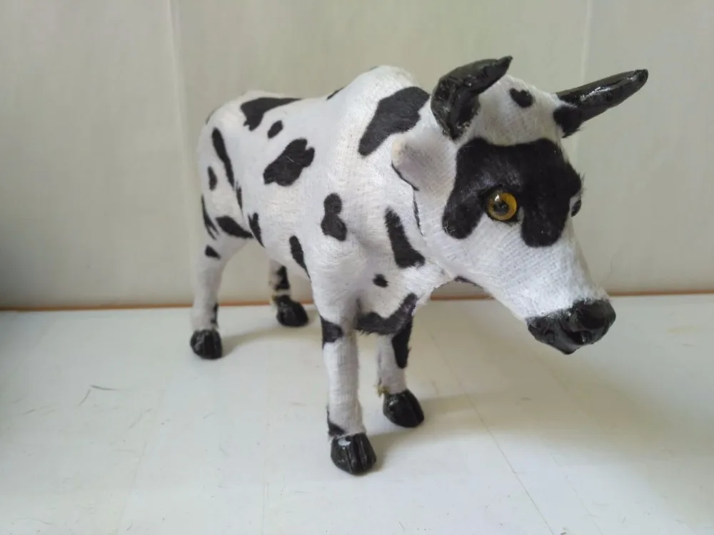 simulation cow plastic&furs dairy cow 22x6x14cm model handicraft prop home decoration gift d2519