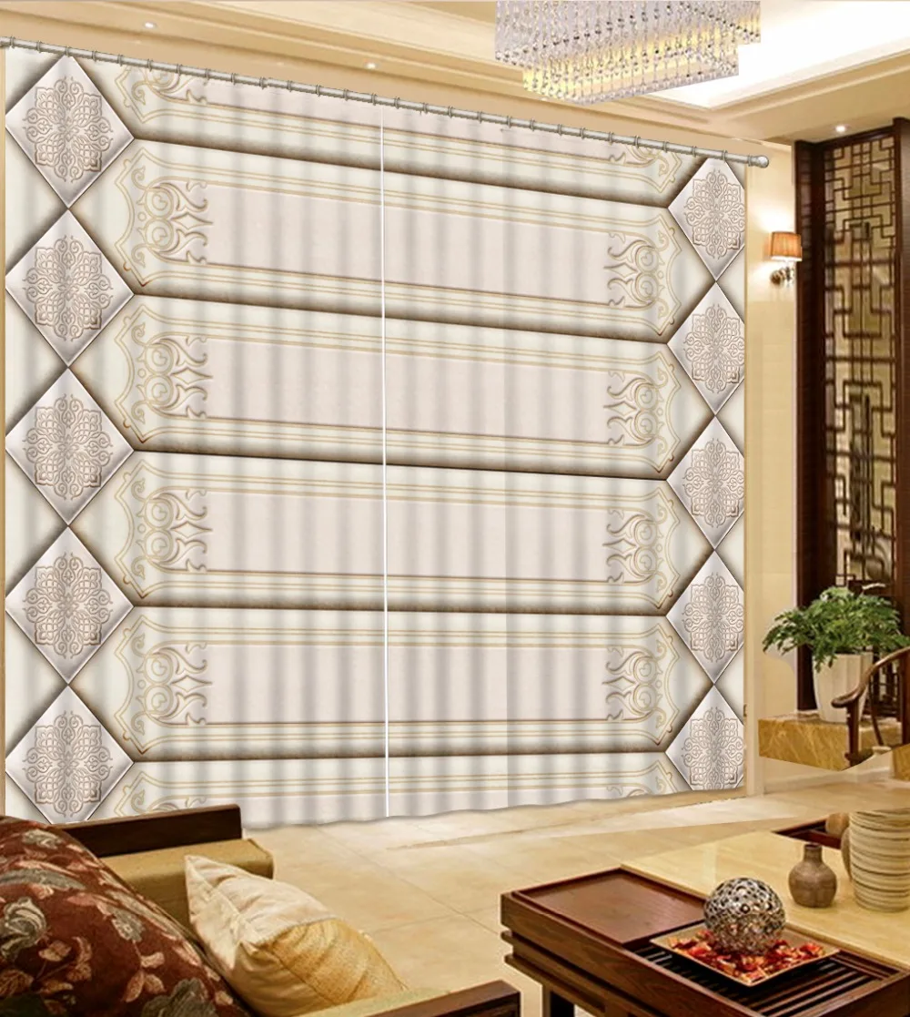 

Natural Beautiful white color Blackout Curtains For Living room Bedding room Decor Tapestry Wall Carpet Drapes Cotinas