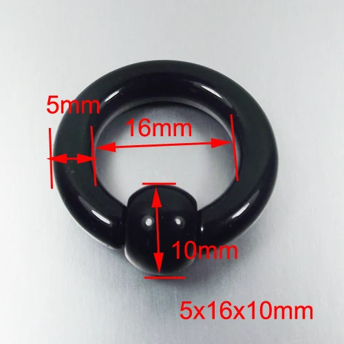 2 Pieces Black Big Size 8mm 10mm Acrylic UV Captive Beads Hoop Ear Tunnel Plug Expander Guauge Body Piercing Jewelry
