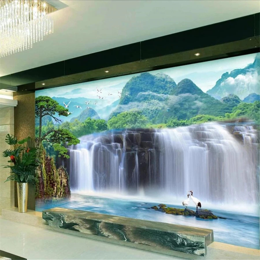 

wellyu Custom large-scale обои murals papel de parede 3D photo wallpaper waterfall living room bedroom TV background wall paper