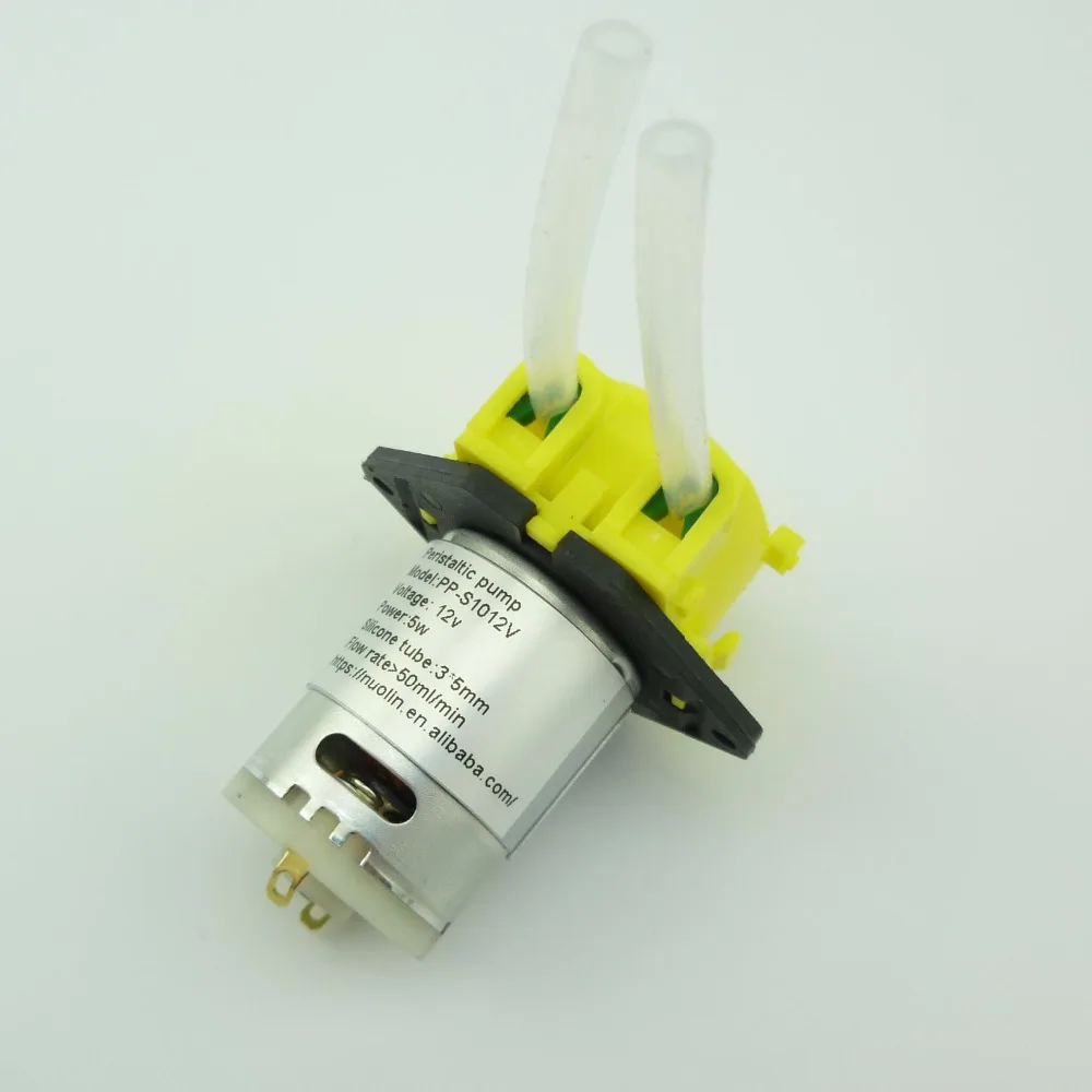 

Micro DC 3V 6V 12V 24V Self-priming Mute Liquid Water Peristaltic Pump Tubing for Lab Dosing Analytical