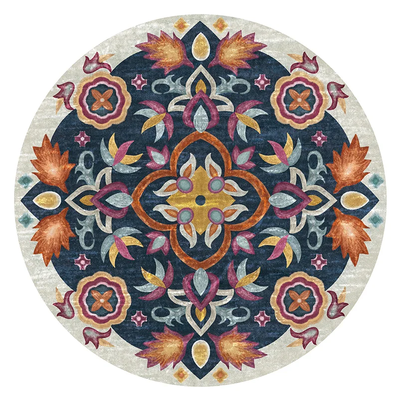 

Round Mandala Flower Carpet, Bedroom, Living Room, Bedside Slip, Creative Floor Mat