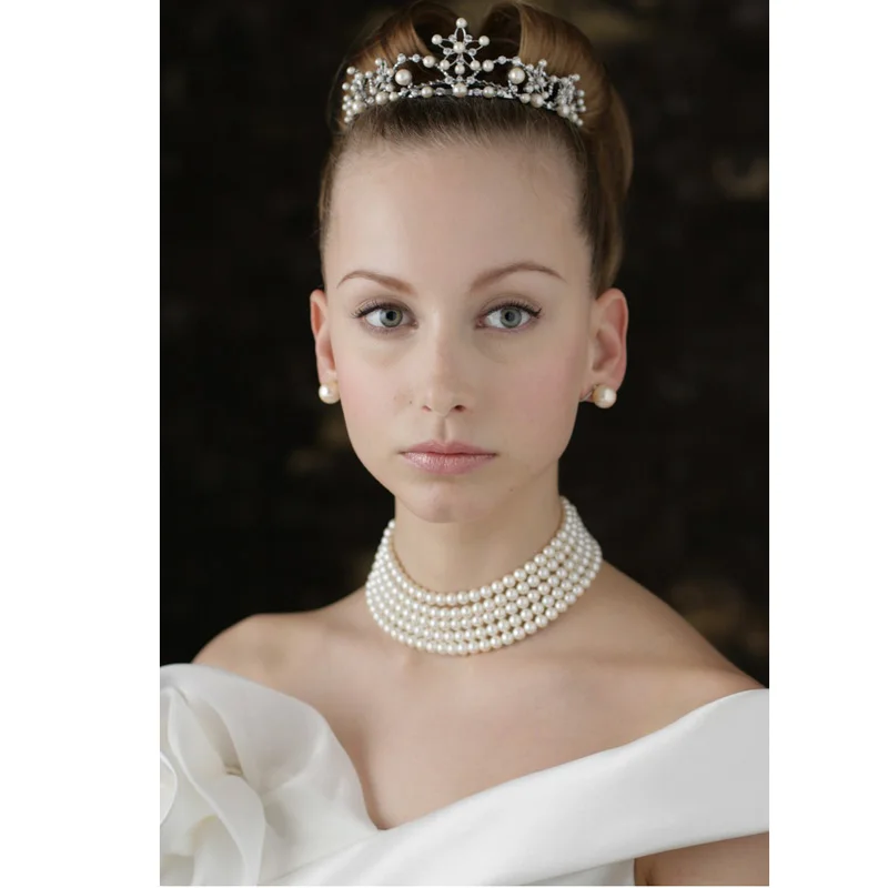 

Eternal wedding Women Gift word 925 Sterling real A five layer multilayer custom Princess freshwaterpearl Necklace Choker