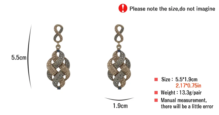 VEYO Vintage Rhinestone Drop Earrings Bridal Wedding Dress Earrings For Woman New Gift