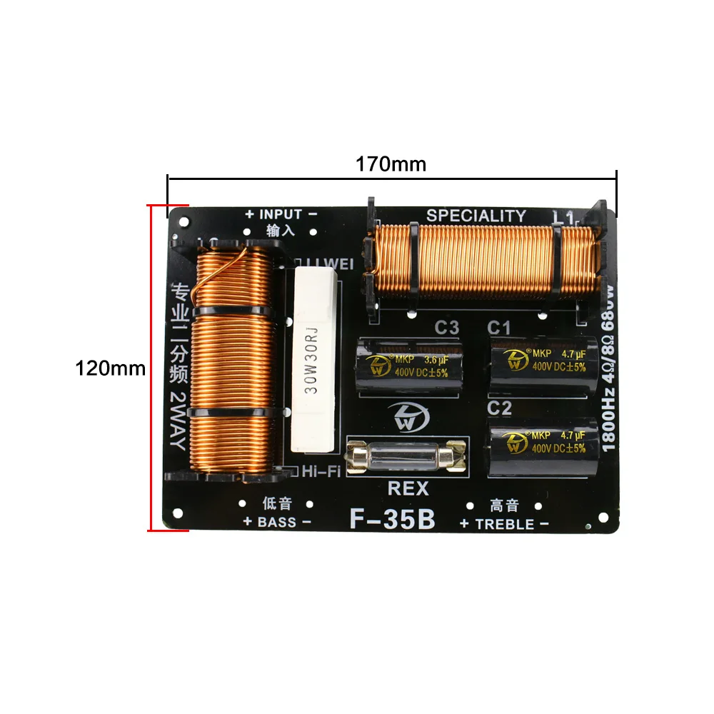 GHXAMP 680W 2 Way Crossover 1800Hz Treble Bass Speaker Crossover 4-8ohm For Professional Stage Speaker 12dB 1PC