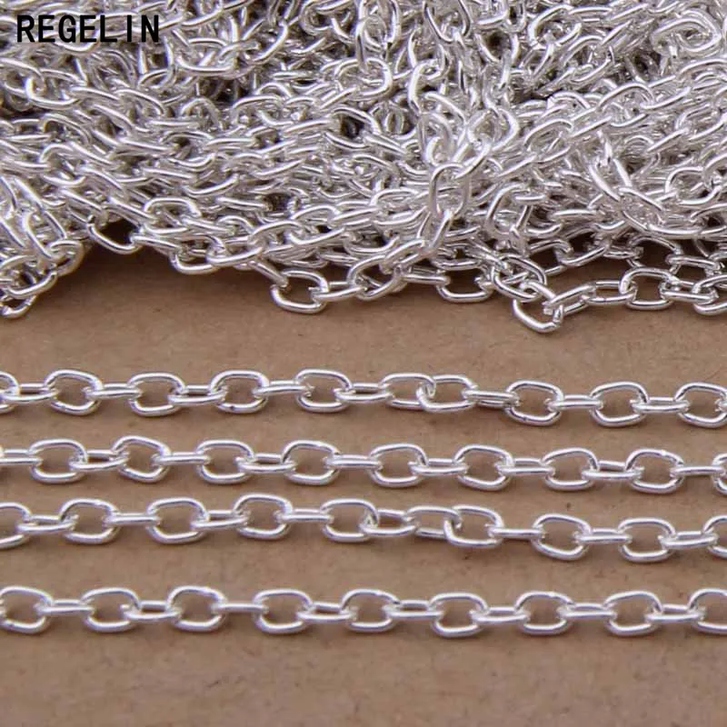 REGELIN antique bronze/gold/silver jewelry Chains 5meter/lot 2x3/2.5x3.5mm/3x4mm fashion jewelry Diy jewelry accessories