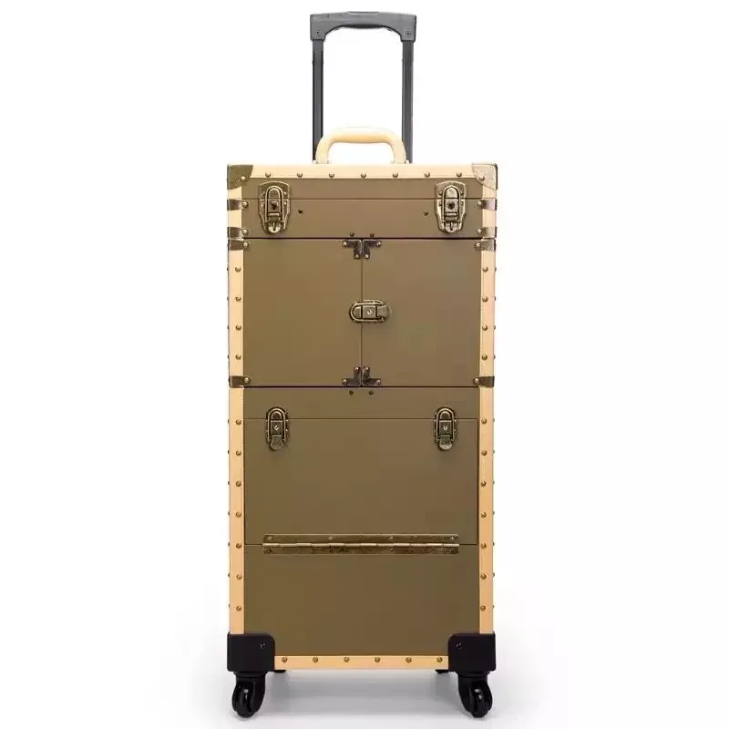 Parrucchiere Cassetta Degli Attrezzi Grande Bagaglio Stilista di Capelli Speciale Trolley Personalità Retro Box Forbici Stylist Cosmetico di Caso di
