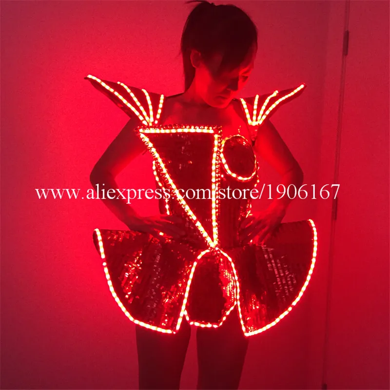 LED Lady Sexy Clothing Luminous Flashing Women Dress Costumes Suits Party Dance Accessories Event Party Supplies