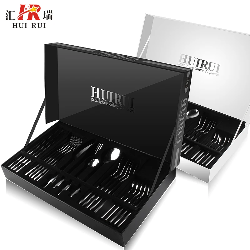 

Germand Dinnerware 24pcs/set Stainless Steel Knife Fork Teaspoon Gift Kitchen Accessories 2 Color Box