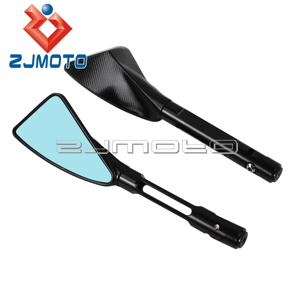 8mm 10mm CNC Aluminum Black Motorcycle Rear View Mirrors For Yamaha BMW Honda Suzuki Ducati Kawasaki Side Mirrors