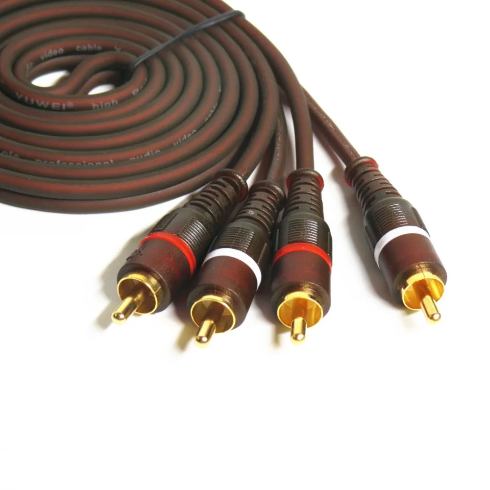 oxygen-free copper 99.99% AV Cable 2RCA to 2RCA Jack Audio Cables Male to Male RCA Aux Cable 1.5m 2m 3m 5m Stereo Rca Cable