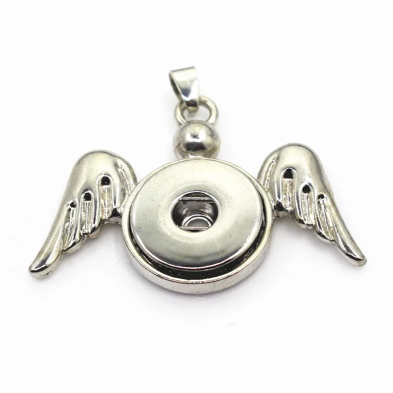 

6pcs/lot Snap Necklace pendant angel wing snap pendants charms Diy snaps jewelry pendant for 18mm Snap Buttons