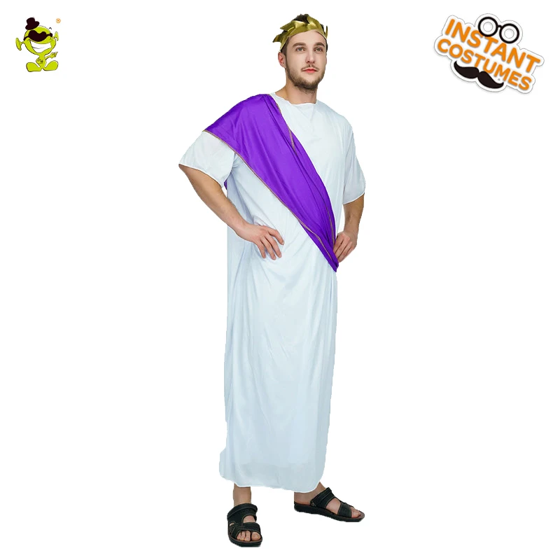 Men Roman Noble Costume Party  With Purple Sash Roman Costumes For Adults