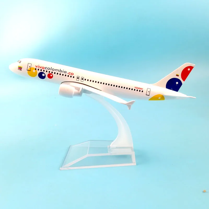 viva colombia Airlines Aeroplane model Airbus A320 airplane 16CM Metal alloy diecast 1:400 airplane model toys Collectible gift