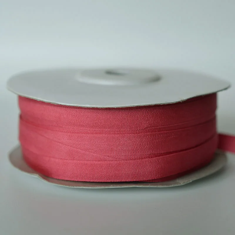 221 Rouge Red 100% Pure Silk Ribbons Thick Taffeta Double Faced for Embroidery Clothes Lable Doll Miniature Gift Packing image 3