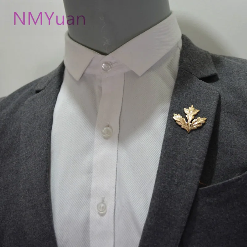 European style maple leaf brooch shirt collar corner clip, men\'s suits shirts wholesale brooch