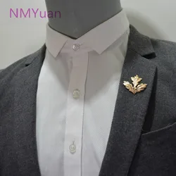 European style maple leaf brooch shirt collar corner clip, men's suits shirts wholesale brooch