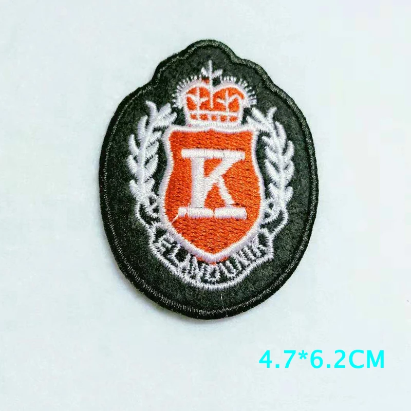 Crown K black, white and red embroidery patches, clothing patches, clothing accessories, ROCK special