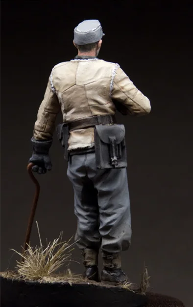 Kit de figurines d'officiers de scène militaire historique, modèle en résine, non assemblé, non peint, avec socle, 1/35