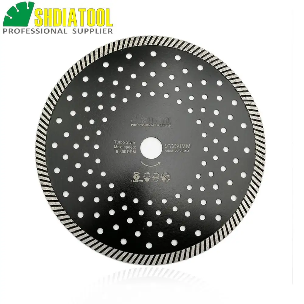 SHDIATOOL 5pcs/pk 230mm Diamond Blades Multi Purpose Cutting Disc Multi Hole Steel Core Sawblade Narrow Turbo Diamond Wheel Disk