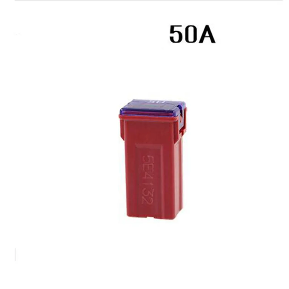 1PC Red Wine 50A PEC Square Fuse 27MM High Air Conditioning Insurance Fan Fuse Tube