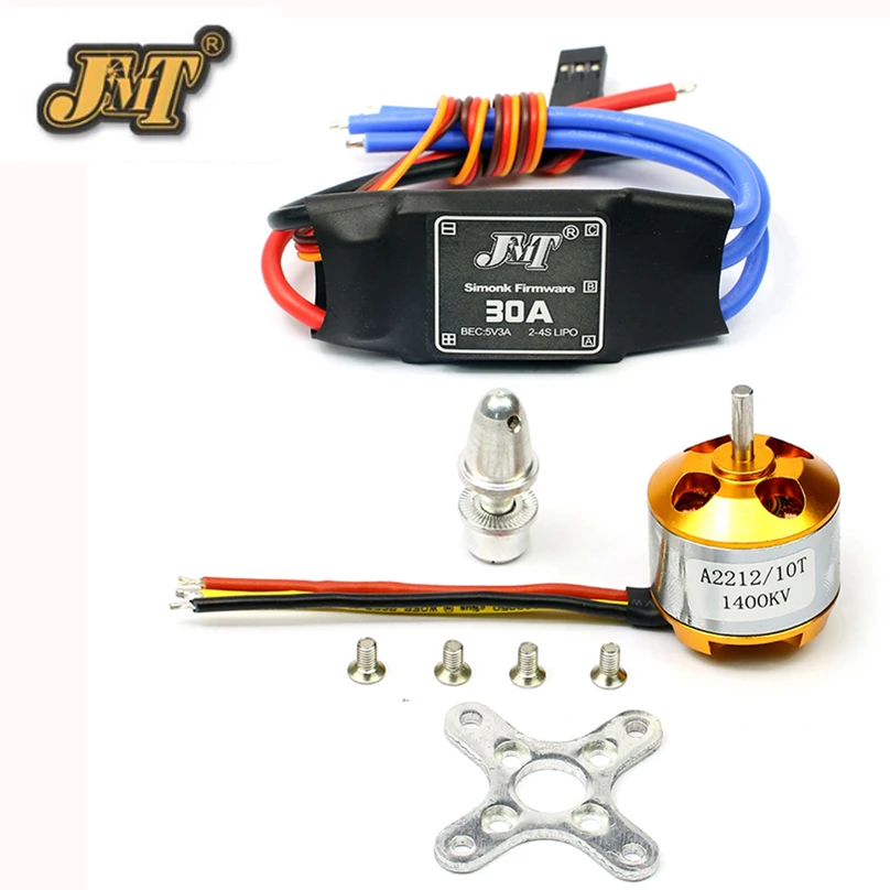 1Set JMT A2212 2200KV / 1400KV Brushless Outrunner Motor + Mount 10T + 30A Speed Controller ESC RC Aircraft KK QuadCopter