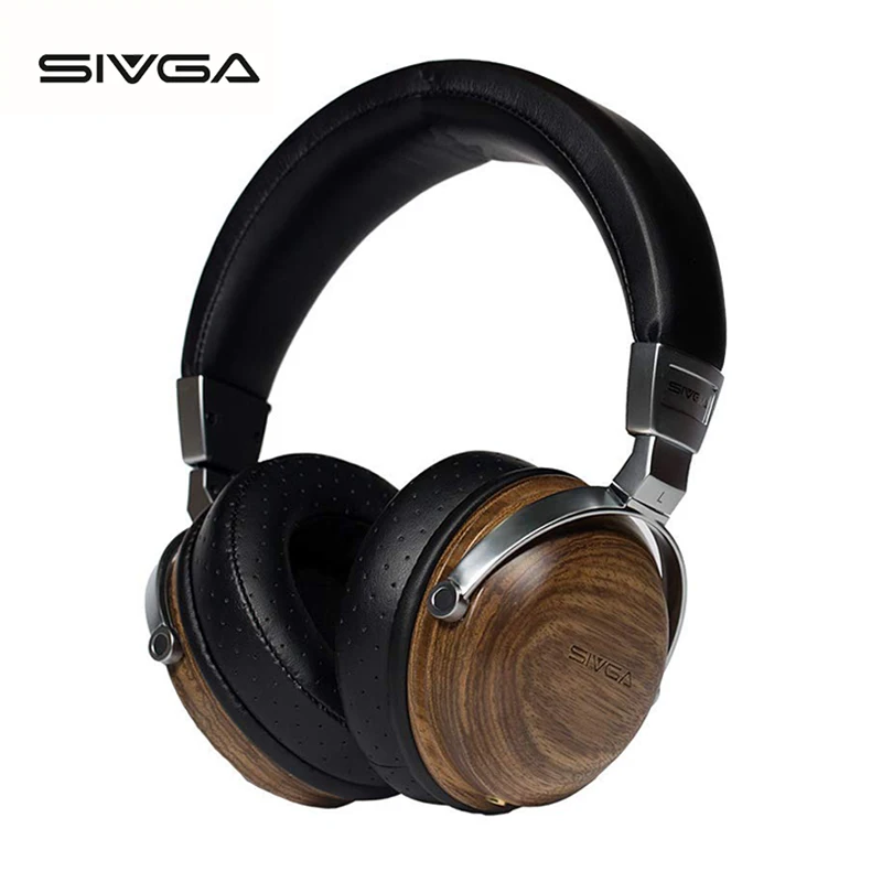 Imagem -03 - Madeira Over-ear Hifi Stereo Isolamento de Ruído Monitor Headconjunto Dinâmico Headphone Fone de Ouvido com Microfones Sivga-sv003