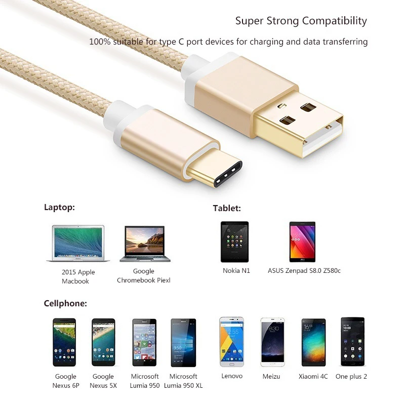 USB Type C Fast Charger Cable for Samsung Galaxy S9 S9+ S8+ Note 9 8 A3 A5 A7 2017 A320F A520F A720F C5 Pro