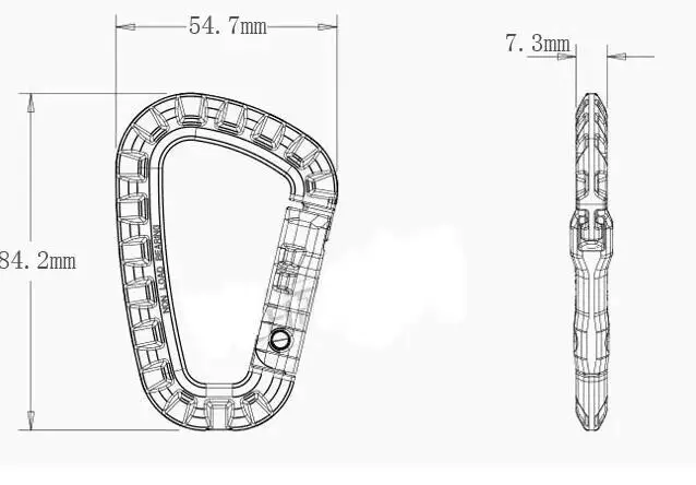 Multicolors high quality Plastic big d hiking buckle key backpack hanging buckle tactical grip bearing 90kg