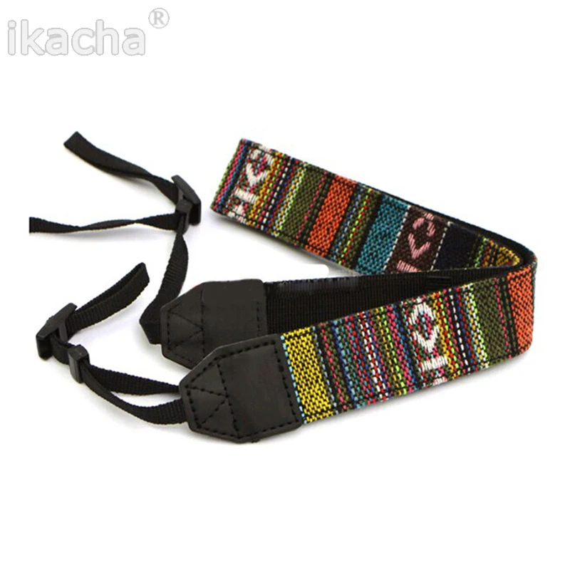 حزام كاميرا عتيق من الجلد والقطن عتيق قابل للتعديل ، حزام كتف ورقبة لكانون سوني ونيكون SLR ، ملحقات الكاميرا