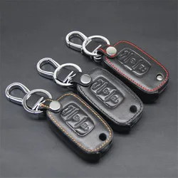 Leather Remote Control Car Key Cover Case Holder For LADA Vesta Sedan Largus Kalina Granta 3Button Flip Key L1236 Key Case