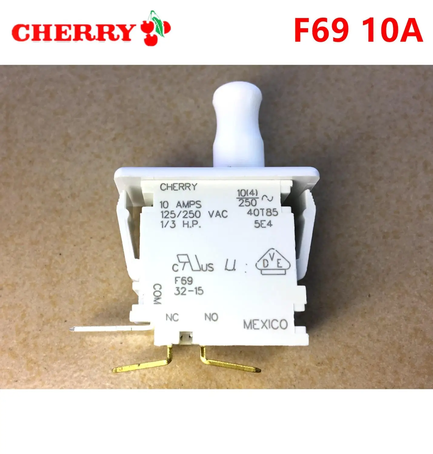 original CHERRY F69 10A 10AMPS 1/3HP 40T85 SWITCH