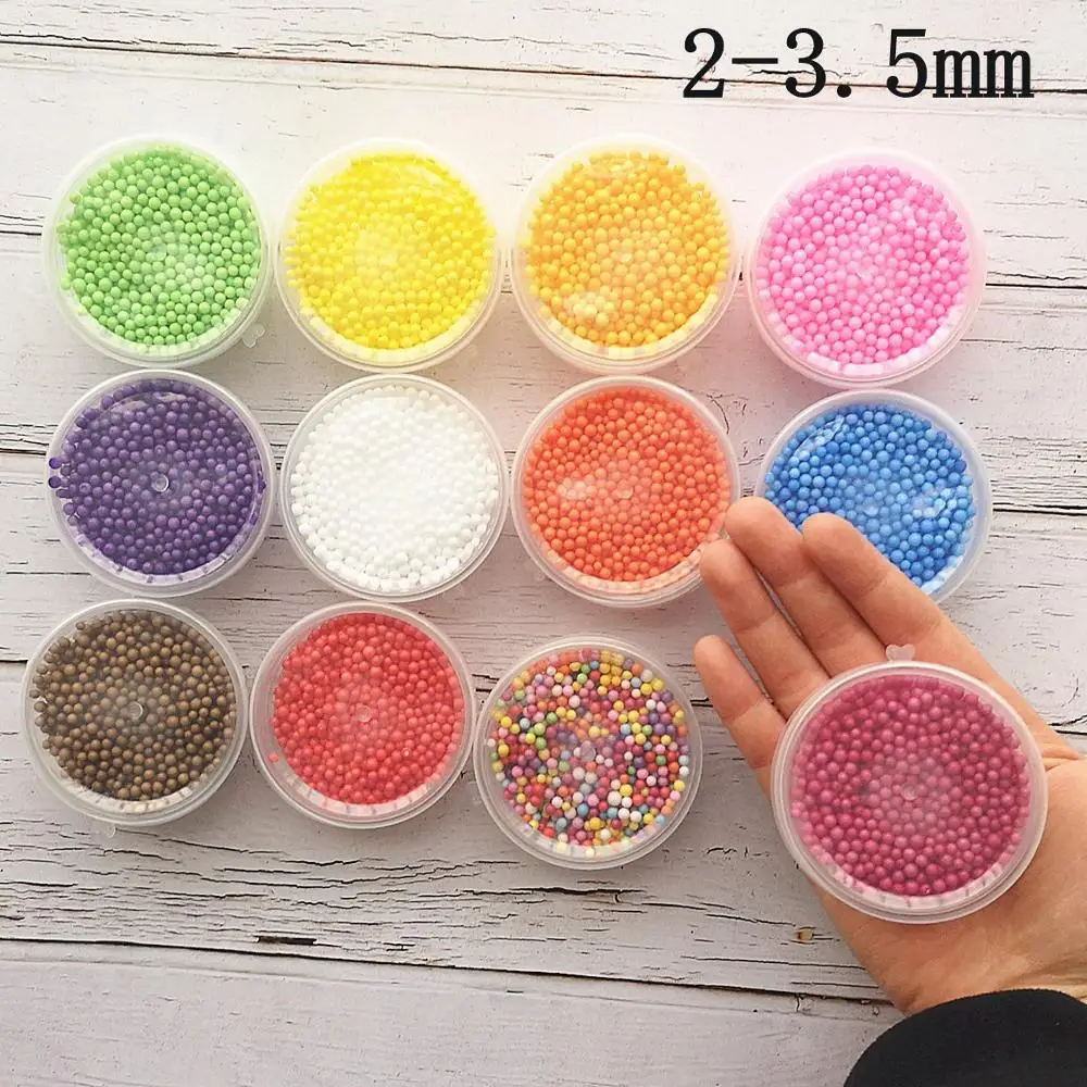 12 Boxes DIY 2-3.5mm Snow Mud Particles Accessories Tiny Foam Filler Beads Slime Balls Supplies
