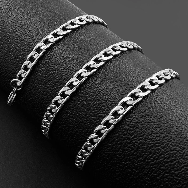 CHIMDOU Classical Necklace Unisex Figaro Chain Jewelry Men Women 2018 Stylish Stainless Steel Silver Color NK Links